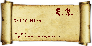 Reiff Nina névjegykártya